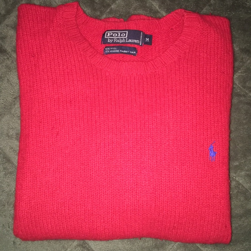 RABBIT HAIR WOOL CREW NECK SWEATER M